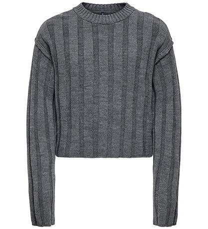 Kids Only Bluse - Strik - KogTessa - Dark Grey Melange