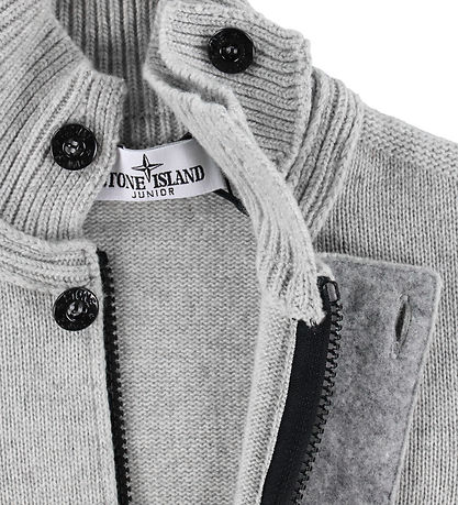 Stone Island Cardigan - Strik - Melange Grey