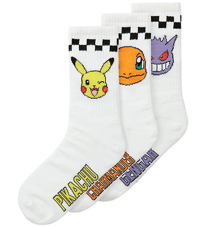 Name It Strømper - 3-pak - Pokemon - NkmJanaka - Bright White/3P