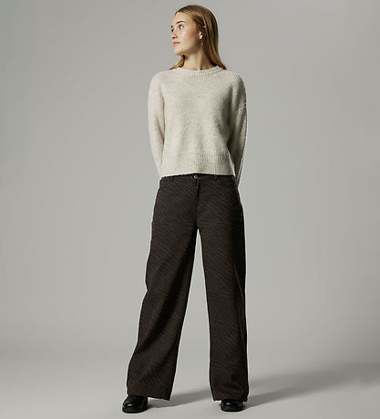 LMTD Bukser - Wide - NlfZebra - Chocolate Brown/BLACK ZEBRA