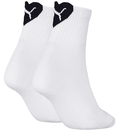 Puma Strømper - Short Crew - Heart Logo - 2-pak - Hvid/Sort