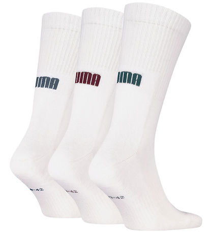Puma Strømper - Regular Crew - 3-pak - Hvid/Colored Logos