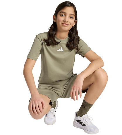 adidas Performance T-shirt - 160 - Silver Pebble/Hvid