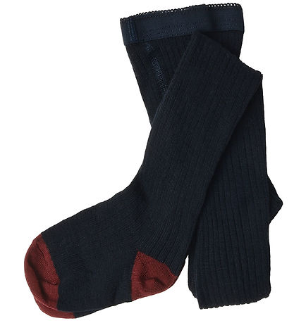 FUB Strømpebukser - Uld - Rib - 2-pak - Dark Navy