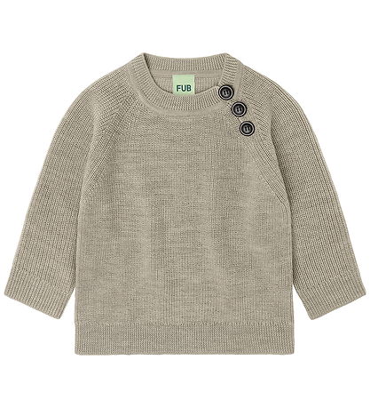 FUB Bluse - Strik - Uld - Oat Melange
