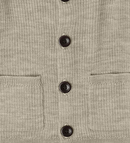 FUB Cardigan - Rib - Strik - Uld - Oat Melange