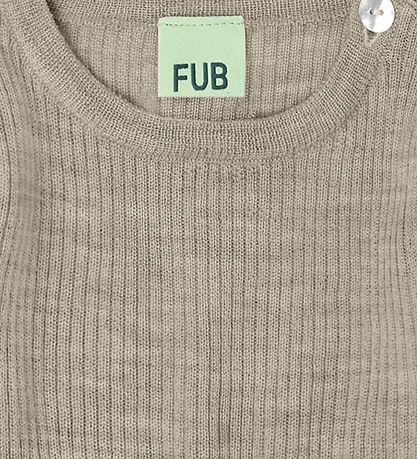 FUB Bluse - Rib - Strik - Uld - Oat Melange
