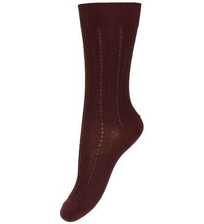 FUB Strømper - Uld - Rib - 2-pak - Cranberry