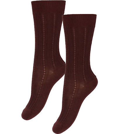 FUB Strømper - Uld - Rib - 2-pak - Cranberry