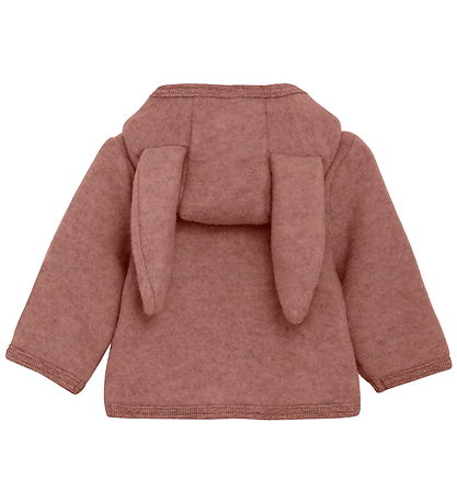 Huttelihut Cardigan - Uldfleece - Burlwood m. Ører