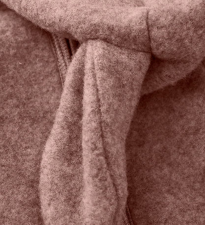 Huttelihut Cardigan - Uldfleece - Burlwood m. Ører