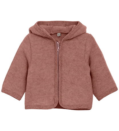 Huttelihut Cardigan - Uldfleece - Burlwood m. Ører