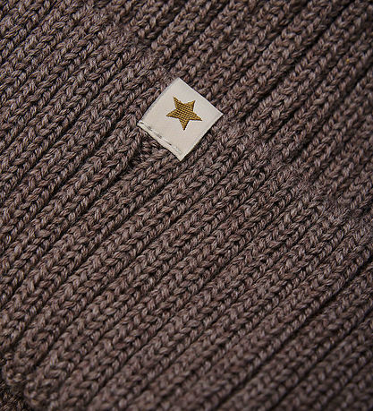 Huttelihut Hue - Uld - Strik - Brown Melange