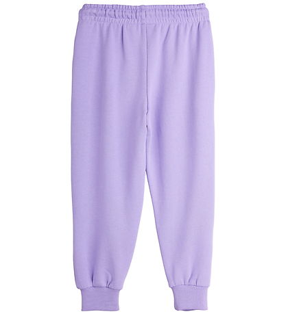 Mini Rodini Sweatpants - Cat With Bowtie Chenille - Purple