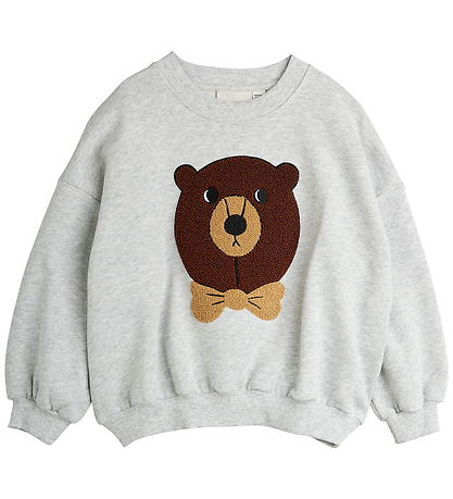 Mini Rodini Sweatshirt - Bear Chenille - Grey Melange