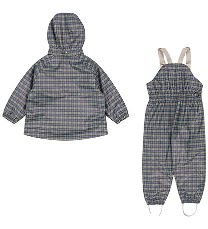 Konges Sløjd Regntøj m. Seler - Palme - Laurel Blue Check