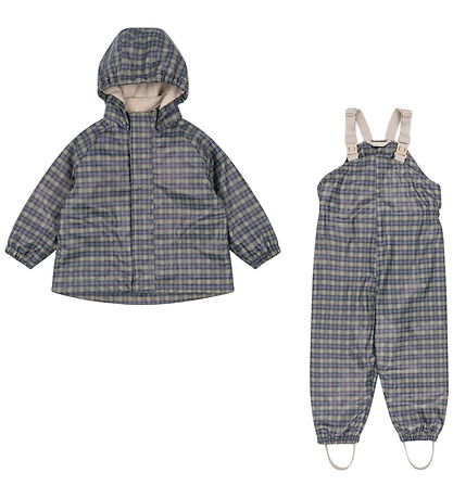 Konges Sløjd Regntøj m. Seler - Palme - Laurel Blue Check