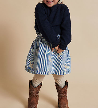 Copenhagen Colors Nederdel - Denim Blue Stripe