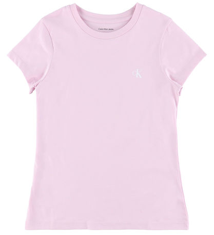 Calvin Klein T-shirts - 2-pak - Rosa/Sort m. Striber