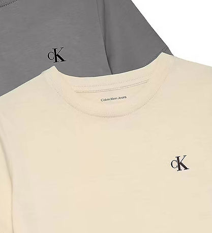 Calvin Klein T-shirts - 2-pak - Monogram - Granite Gray/Whitecap