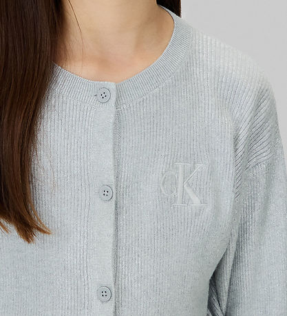 Calvin Klein Cardigan - Strik - Coated - Sølv