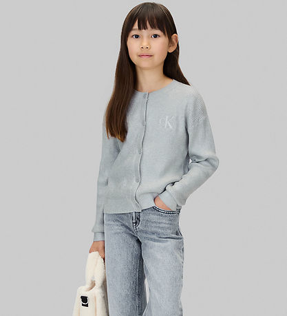Calvin Klein Cardigan - Strik - Coated - Sølv