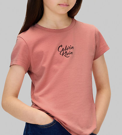 Calvin Klein T-shirt - Script Logo - Brandied Apricot