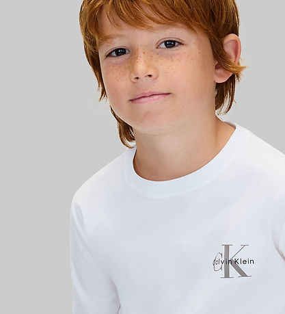 Calvin Klein Bluse - Chest Monologo - Bright White