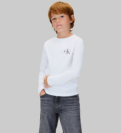 Calvin Klein Bluse - Chest Monologo - Bright White