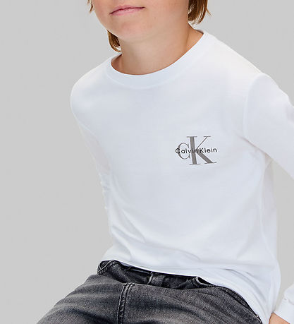 Calvin Klein Bluse - Chest Monologo - Bright White