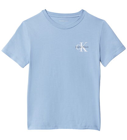 Calvin Klein T-shirt - Chest Monologo - Faded Denim Blue
