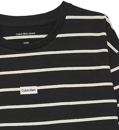 Calvin Klein Bluse - Stripe - CK Black/Whitecap Gray