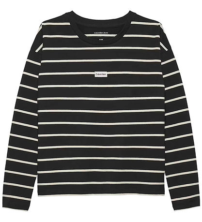 Calvin Klein Bluse - Stripe - CK Black/Whitecap Gray