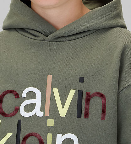 Calvin Klein Hættetrøje - Color Logo - Thyme Green