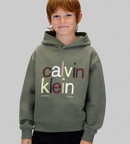Calvin Klein Hættetrøje - Color Logo - Thyme Green