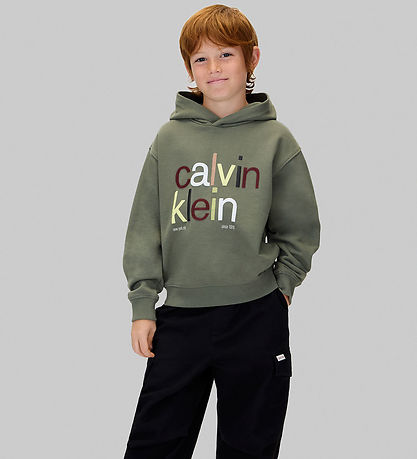 Calvin Klein Hættetrøje - Color Logo - Thyme Green