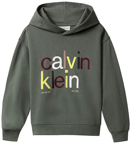 Calvin Klein Hættetrøje - Color Logo - Thyme Green