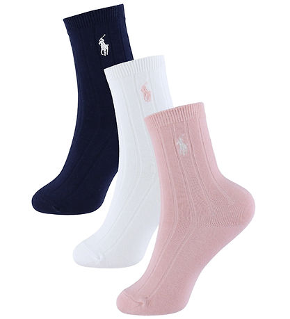 Polo Ralph Lauren Strømper - 3-pak - Hvid/Navy/Rosa