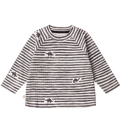 That's Mine Bluse - Rib - Aksel - Mono Dino Stripe