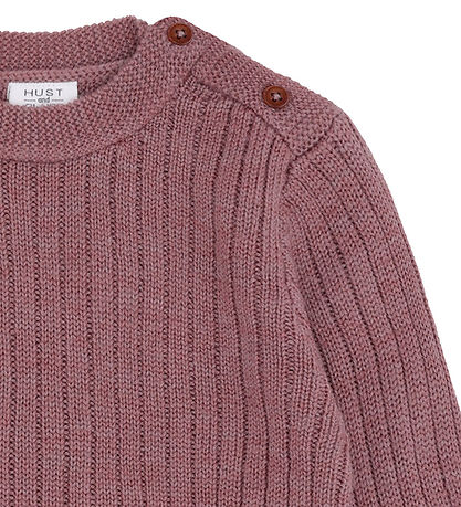 Hust and Claire Bluse - Strik - HCPil Wool Rib - Pale Mauve