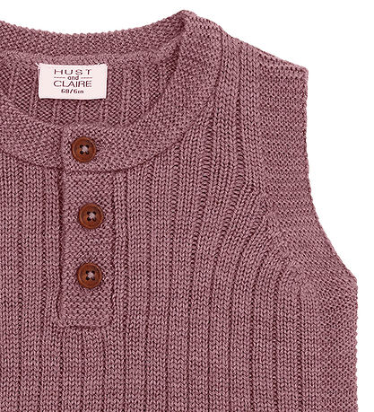Hust and Claire Vest - Strik - HCEdi Wool Rib Knit - Pale Ma