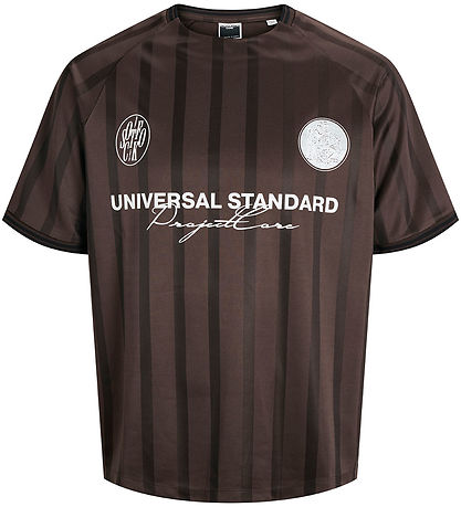 Jack & Jones T-shirt - JcoCover Retro Football - Seal Brown
