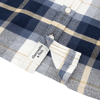 Abercrombie & Fitch Skjorte - Navy Blazer/Beige