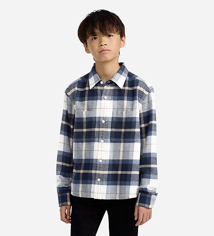 Abercrombie & Fitch Skjorte - Navy Blazer/Beige