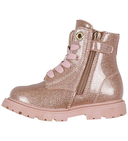 Tommy Hilfiger Støvler - Lace-Up - Pink/Glitter