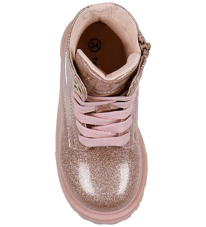 Tommy Hilfiger Støvler - Lace-Up - Pink/Glitter