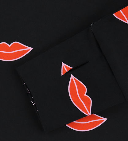 Stella McCartney Kids Badebluse - UV50+ - Black/Red Lips