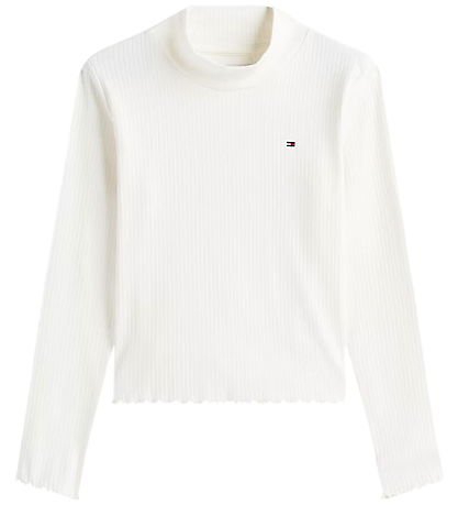 Tommy Hilfiger Bluse - Rib/Mock Neck - Ivory Silk