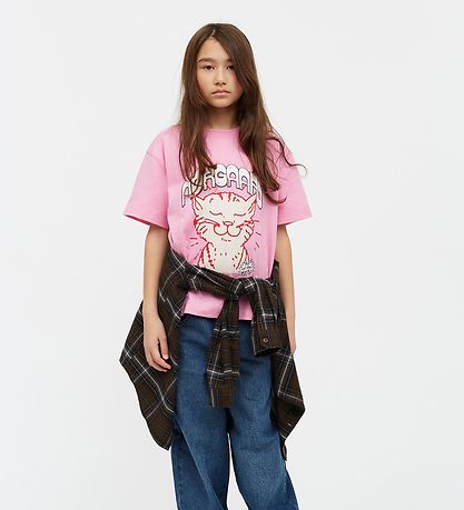 Mads Nørgaard T-shirt - Tristi - Fuchsia Pink m. Print