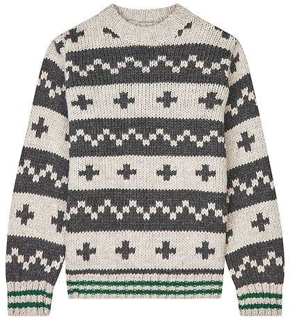 Mads Nørgaard Bluse - Strik - Nature Melange/ Charcoal Melan